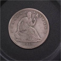 US Coins 1863-S Seated Liberty Half Dollar, circul