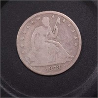 US Coins 1878 Seated Liberty Half Dollar, circulat