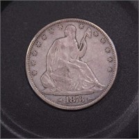 US Coins 1873 Seated Liberty Half Dollar, circulat