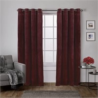 Velvet Grommet Top Curtain Panel Pair