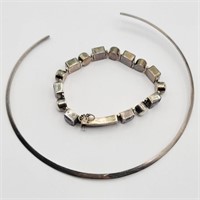 Sterling Silver Choker & Beaded Bracelet