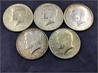 Five Kennedy Silver Composite Half Dollars