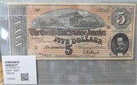 Confederate States of America $5 banknote