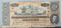 Confederate States of America $20. Banknote