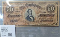 Confederate States of America $50, banknote