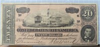 Confederate States of America $20 bank note 1954