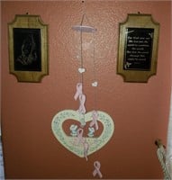 Religious Wall Decor, Breast Cancer Ribbon Chime