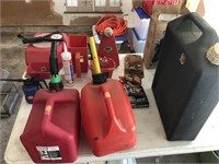 Gas cans, Oil drain can, & More