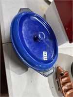 Vintage France enamel ware pot with lid