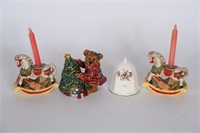 Vintage Christmas Decor - Salt & Pepper, Bell
