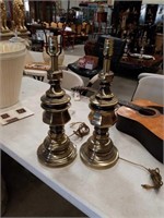 Pair of  brass lamps