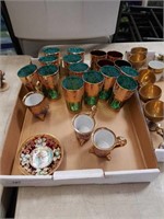 Box of fancy glass and demitasse pieces