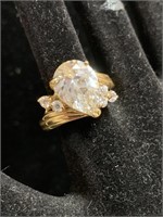 GOLD WASHED STERLING BLING RING - SZ 7