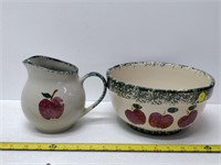 stoneware pitcher and bowl set
