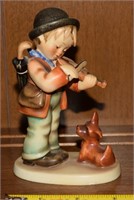 Hummel Goebel Porcelain Figure Boy Violin Dog