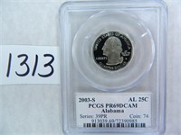 TWO (2) 2003-S Alabama Quarter PCGS Graded PR69 DC