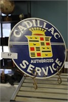 PORCELAIN CADILLAC SERVICE ROUND SIGN