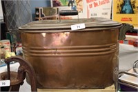 ANTIQUE COPPER WASH TUB WITH LID
