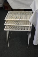 SET OF 3 OUTSIDE NESTING METAL TABLES