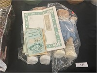 Pair Of Vintage Cabbage Patch Kids And Papers