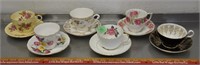 6 tea cups & saucers, see pics