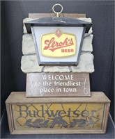 (II) Stroh's Beer Sign16 IN Tall, Budweiser Light