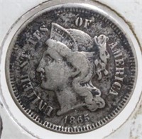 1865 Three Cent Piece EF