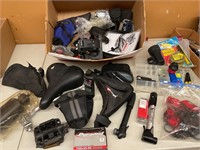 Large box of bicycle accessories