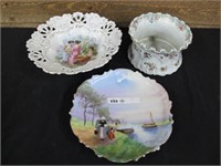 3 PC GERMAN BOWLS AND PLATE BOWL IS 12 WIDE