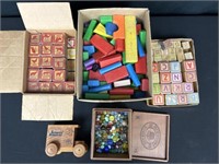 Children’s Vintage blocks and marbles