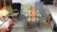 4 folding retro lawn chairs