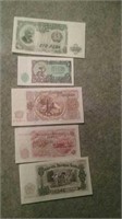 5 Foreign Bank Notes