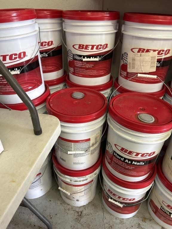 5 - 5 gallon Betco Hard as Nails Floor finish