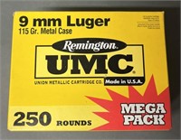 250 rnds Rem-UMC 9mm Ammo