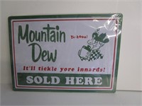 Mountain Dew Metal Sign 12"x17"