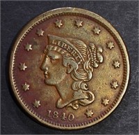 1840 LARGE CENT, XF