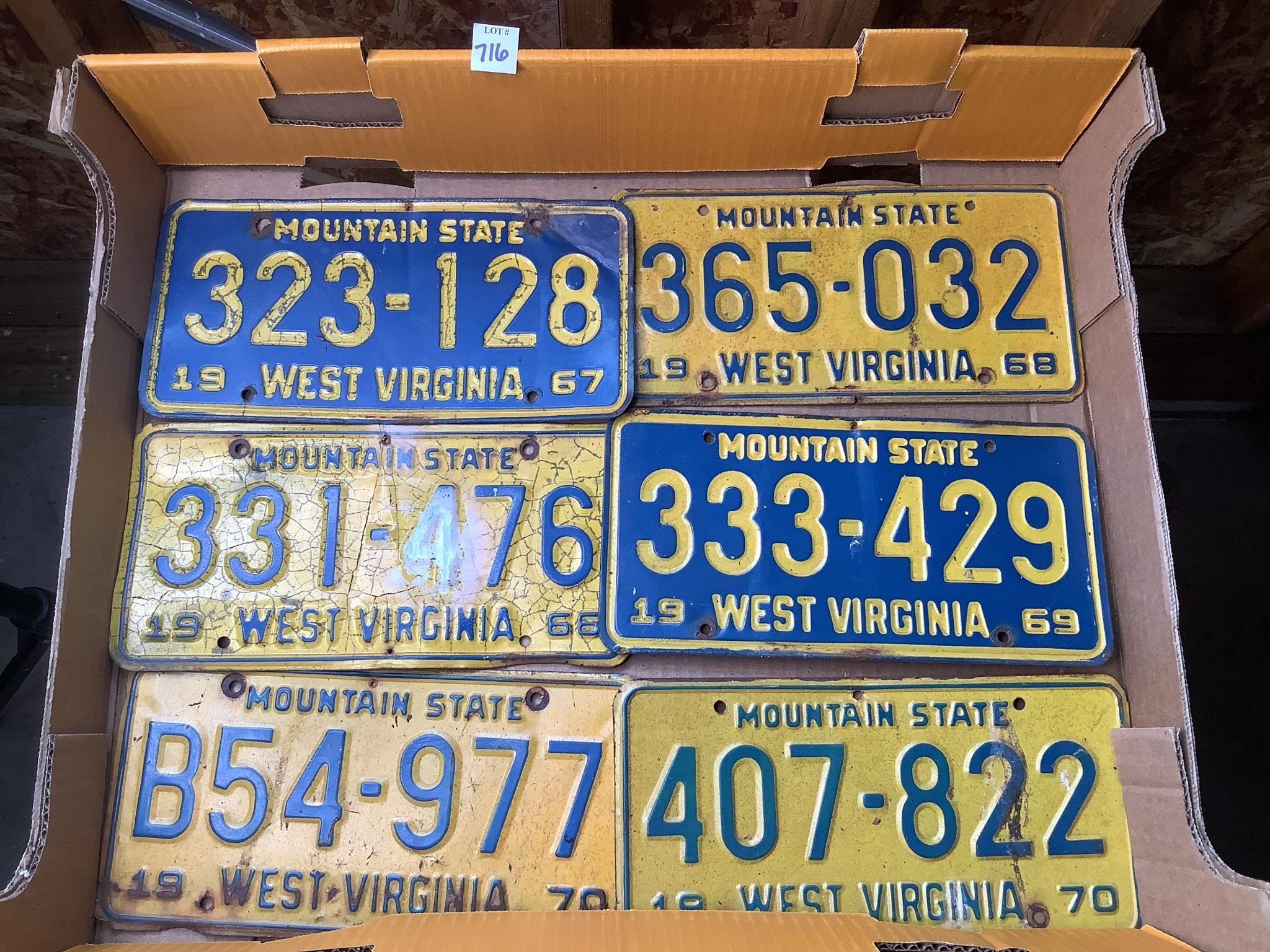 1967-70 WV License Plates