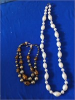 Vintage (2) Strand Necklace & Long Vintage White