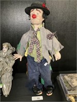 Ceramic Hobo Clown Figure With Stand.