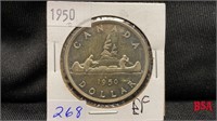 1950 Canadian silver dollar