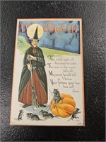 Antique H-46 Embossed Hallowe'en Witch w Mice