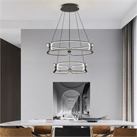 Modern 2-Ring Dimmable LED Chandelier
