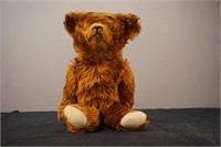 Antique Dark Orange Teddy Bear with No Eyes