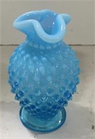 Glass small blue vase