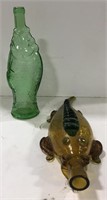 Fish and crocodile glass bottle