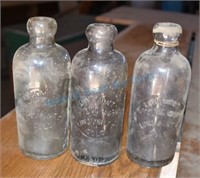 x3 Antique Longmont bottling work "blob top"