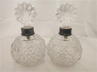 Pair of crystal decanters and Waterford stoppers