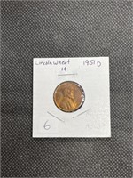Rare 1951-D Wheat Cent MS63+ High Grade