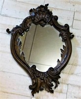 Well Carved French Rococo Oak Mirror.