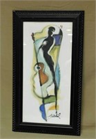 Figural Abstract Framed Print.
